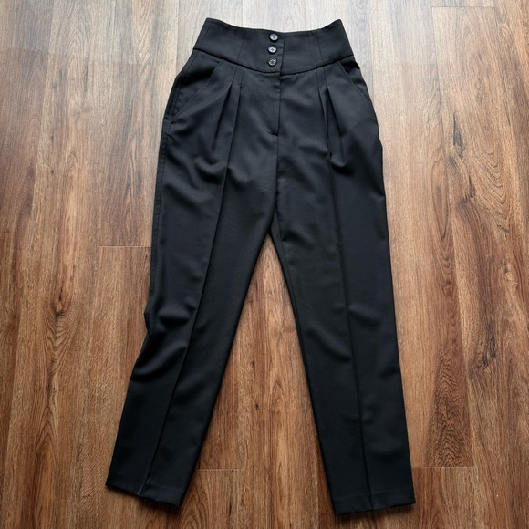 Nili Lotan Black Flavie Tapered Etienne Virgin Wool Pants Trousers - Picture 3 of 15